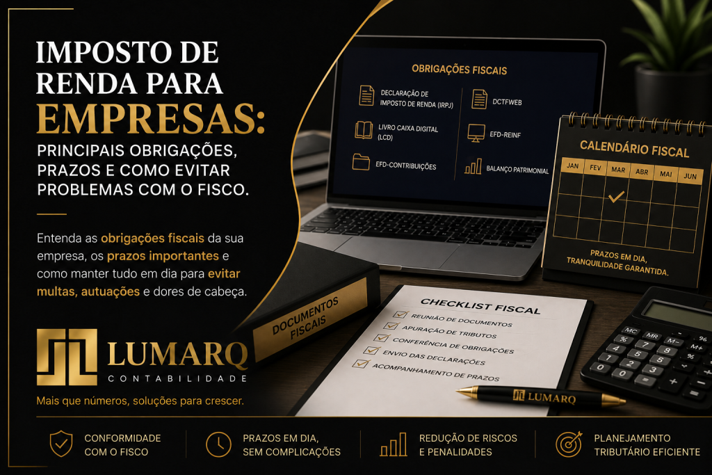 Imposto de Renda para Empresas: principais obrigações, prazos e como evitar problemas com o Fisco